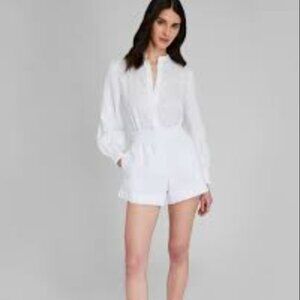 Club Monaco - White Linen Shorts (Small)